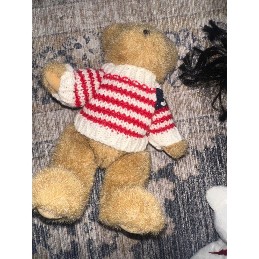 Patriotic Plush Teddy Bear with American Flag Sweater